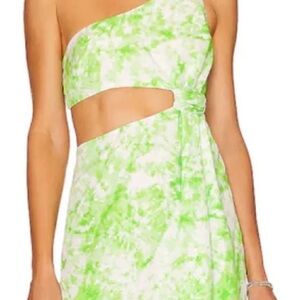 For Love And Lemons Devon Green and White Dress Small